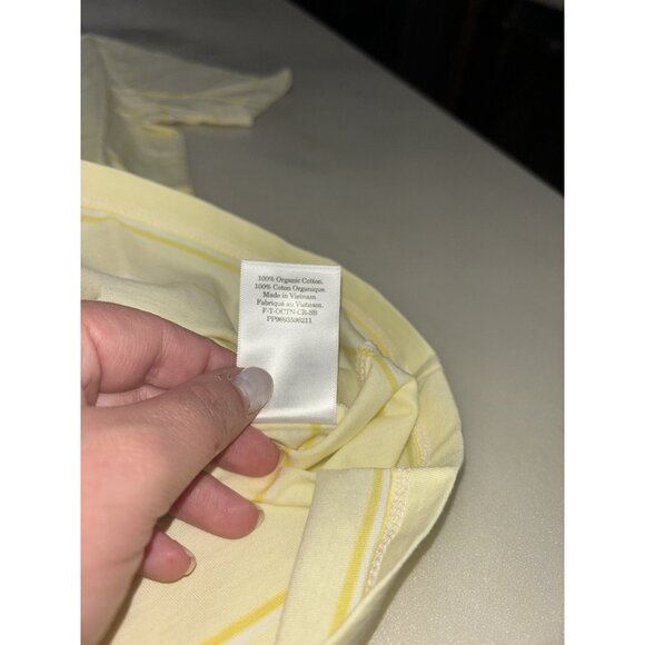 NWT Everlane The Organic Cotton Crew Tee Women's Yellow Striped T-shirt Medium - Picture 6 of 10